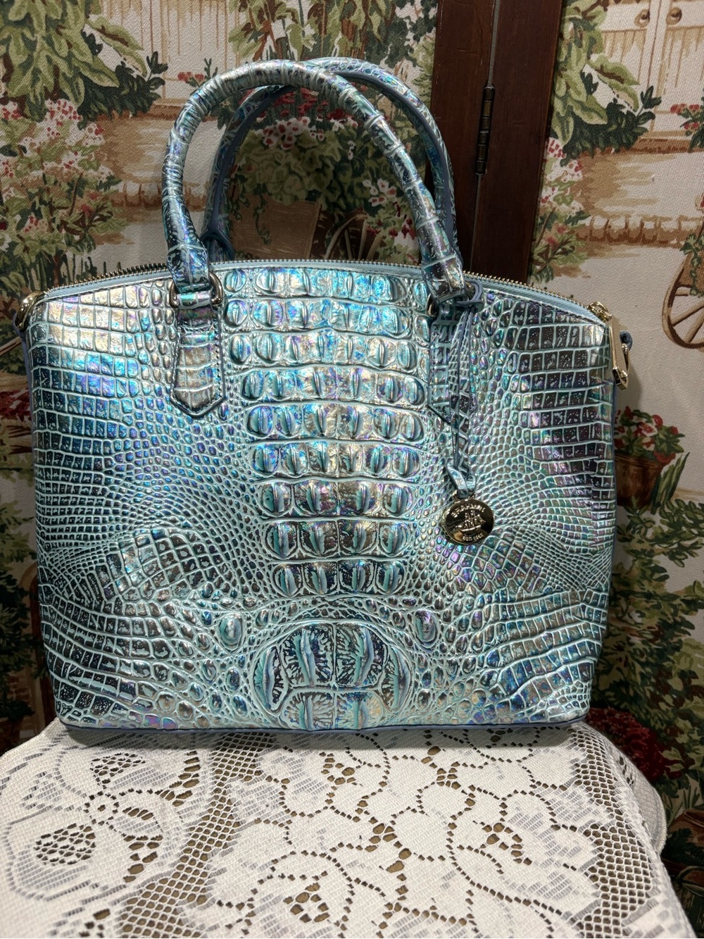 Brahmin Duxbury Blue iridescent bag